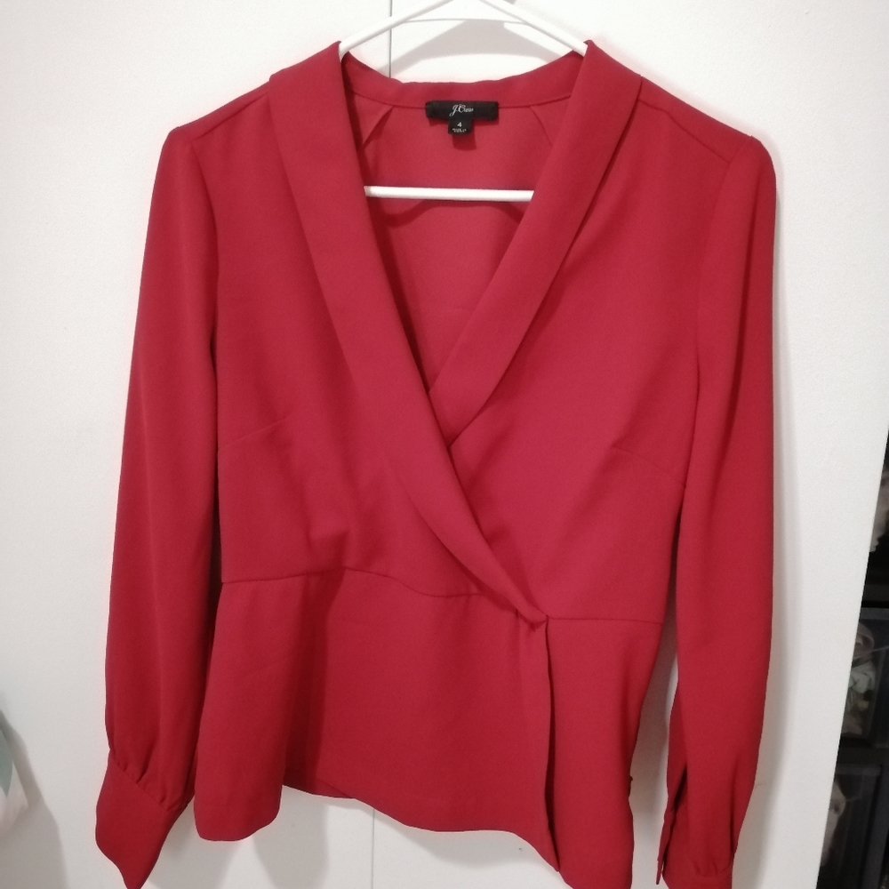 J. Crew long sleeve red shirt